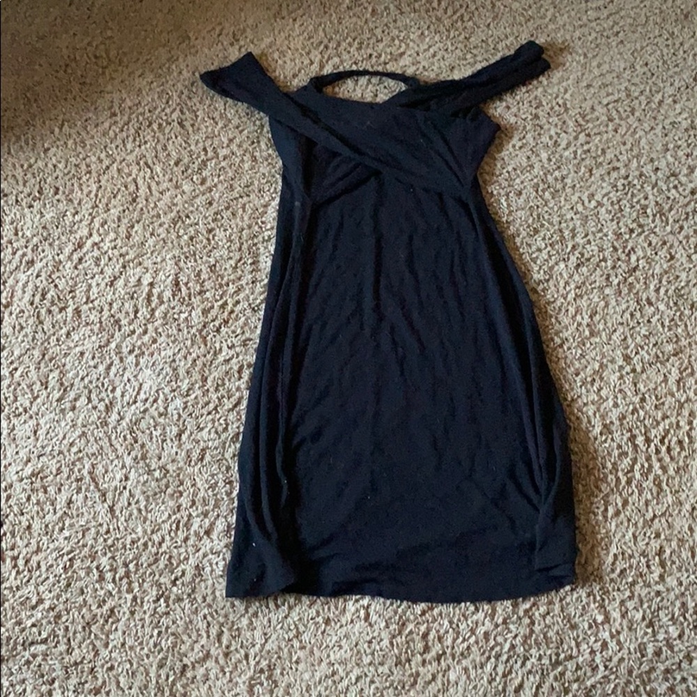 A black long sleeve dress